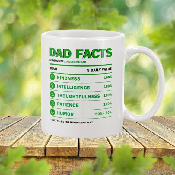 🌟 "Dad Facts Mug 11oz - Funny White Coffee Cup for Dad's Humor & Kindness!" - Picture 2 of 4